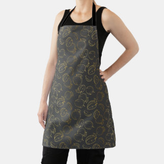 Rosh Hashanah Elegant Gold Apple Shana Tova Apron