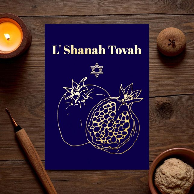 Rosh Hashanah Gold Foil Blue (Creator Uploaded)