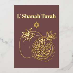 Rosh Hashanah Gold Foil Dusty Rose