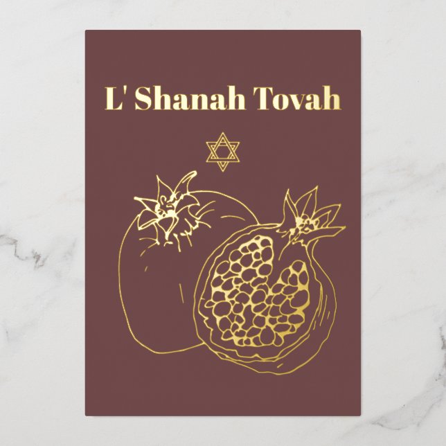 Rosh Hashanah Gold Foil Dusty Rose (Front)