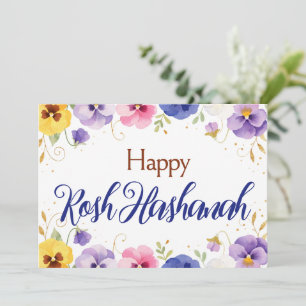 Rosh Hashanah Greeting Card, Multicolor Wildflower Invitation