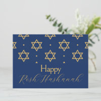 Rosh Hashanah Greeting Card, Star of David Yellow,