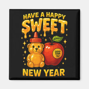 Rosh Hashanah Happy Sweet New Year Honey Bear Jewi Magnet