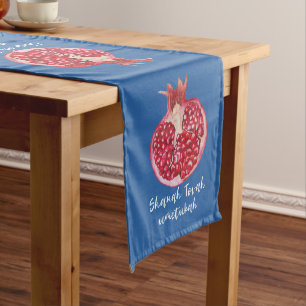 Rosh Hashanah Hebrew Wish for the Jewish New Year Long Table Runner