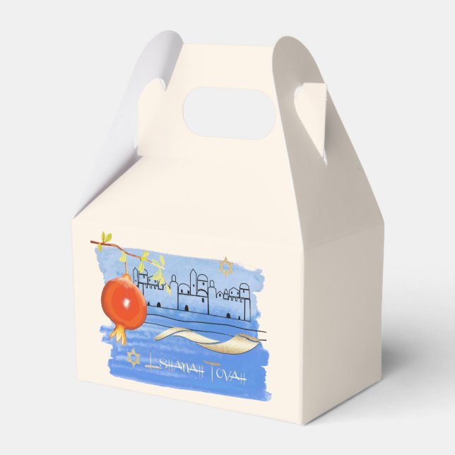 Rosh Hashanah | Jewish New Year Feast Custom Favour Box (Front Side)