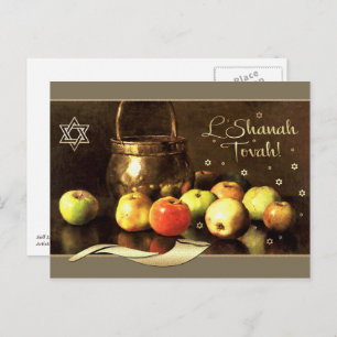 Rosh Hashanah   Jewish New Year Fine Art  Holiday Postcard