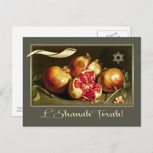 Rosh Hashanah | Jewish New Year Fine Art  Holiday Postcard (Front/Back)