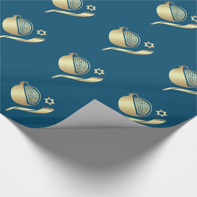 Rosh Hashanah, Jewish New Year Gift Wrapping Paper (Corner)