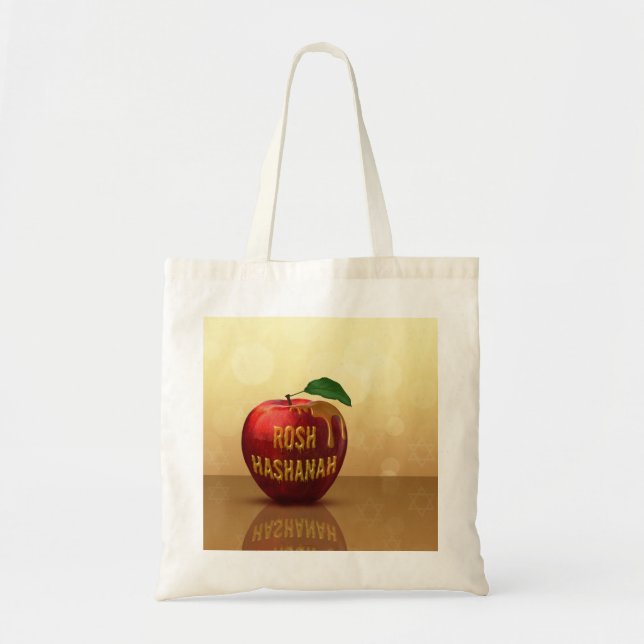 Rosh Hashanah Jewish New Year Honey Apple Tote Bag (Front)