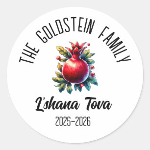Rosh Hashanah Jewish New Year Personalised Name Ho Classic Round Sticker