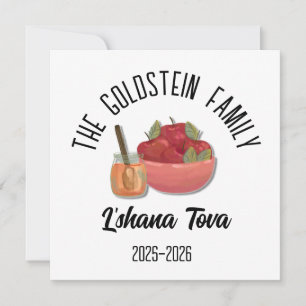 Rosh Hashanah Jewish New Year Personalised Name Ho Holiday Card
