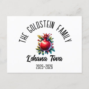 Rosh Hashanah Jewish New Year Personalised Name Ho Holiday Postcard