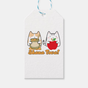 Rosh Hashanah kawaii Cats - Jewish new year Gift Tags