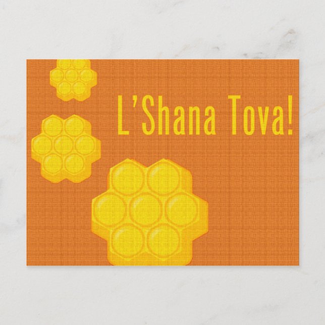 rosh hashanah l'shana tova honeycombs holiday postcard (Front)