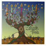 Rosh Hashanah L'Shanah Tovah Tree Of Life Menorah<br><div class="desc">You are viewing The Lee Hiller Designs Collection of Home and Office Decor,  Apparel,  Gifts and Collectibles. The Designs include Lee Hiller Photography and Mixed Media Digital Art Collection. You can view her Nature photography at http://HikeOurPlanet.com/ and follow her hiking blog within Hot Springs National Park.</div>