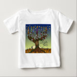 Rosh Hashanah L'Shanah Tovah Tree Of Life Menorah Baby T-Shirt<br><div class="desc">You are viewing The Lee Hiller Designs Collection of Home and Office Decor,  Apparel,  Gifts and Collectibles. The Designs include Lee Hiller Photography and Mixed Media Digital Art Collection. You can view her Nature photography at http://HikeOurPlanet.com/ and follow her hiking blog within Hot Springs National Park.</div>