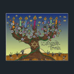Rosh Hashanah L'Shanah Tovah Tree Of Life Menorah Holiday Postcard<br><div class="desc">You are viewing The Lee Hiller Designs Collection of Home and Office Decor,  Apparel,  Gifts and Collectibles. The Designs include Lee Hiller Photography and Mixed Media Digital Art Collection. You can view her Nature photography at http://HikeOurPlanet.com/ and follow her hiking blog within Hot Springs National Park.</div>