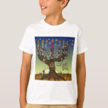 Rosh Hashanah L'Shanah Tovah Tree Of Life Menorah T-Shirt<br><div class="desc">You are viewing The Lee Hiller Designs Collection of Home and Office Decor,  Apparel,  Gifts and Collectibles. The Designs include Lee Hiller Photography and Mixed Media Digital Art Collection. You can view her Nature photography at http://HikeOurPlanet.com/ and follow her hiking blog within Hot Springs National Park.</div>