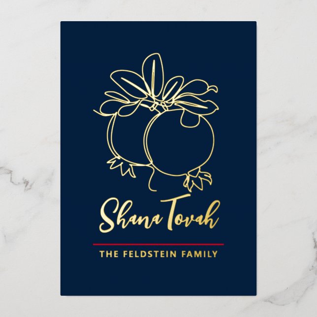 Rosh Hashanah Modern Pomegranate Jewish New Year (Front)