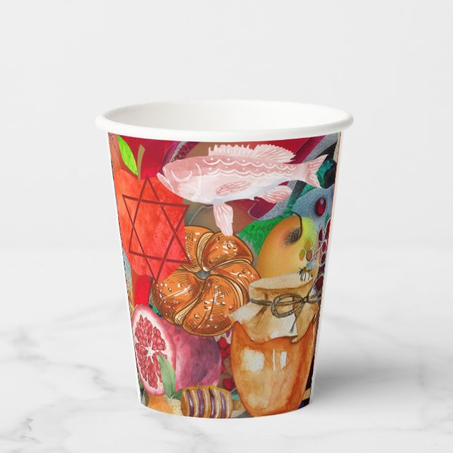 Rosh Hashanah Paper Cups (Front)