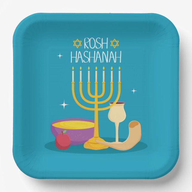 Rosh Hashanah Paper Plate (Front)