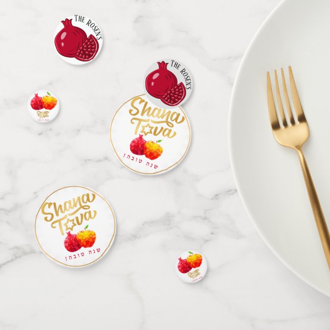 Rosh Hashanah Pomegranate Shana Tova Table Confetti (Group)