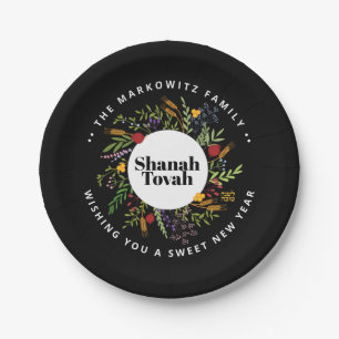 Rosh Hashanah Shanah Tovah Paper Plate