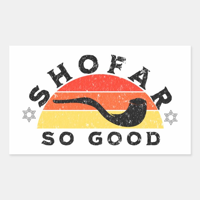 Rosh Hashanah Shofar So Good Funny Pun Rectangular Sticker (Front)
