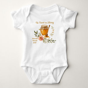 Rosh Hashanah Watercolor As Sweet as Honey Baby Bodysuit