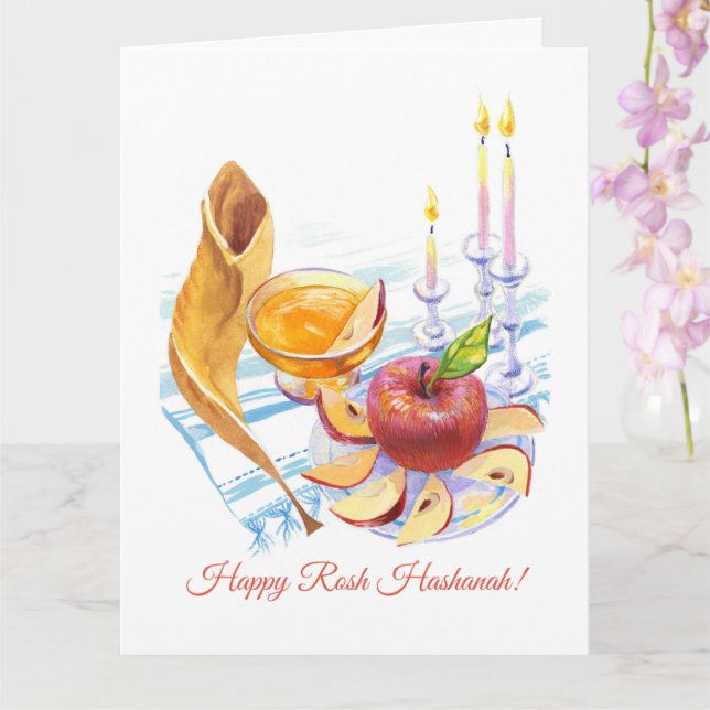 Rosh Hashanah year artistic Card (Orchid)