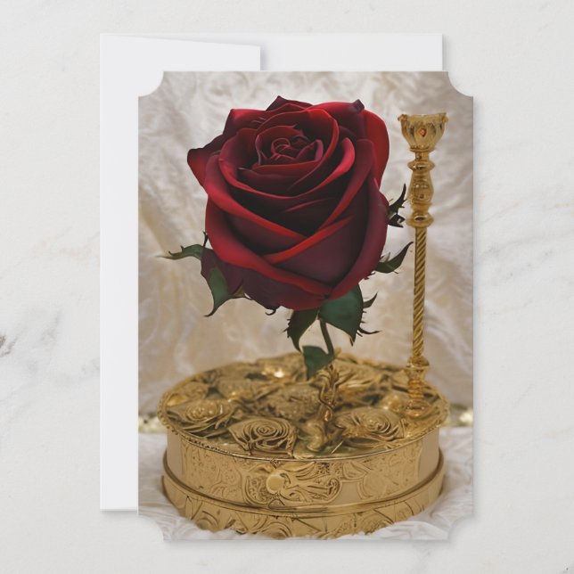 Rosicrucian Blood Rose Gold Secret Holiday Card (Front)