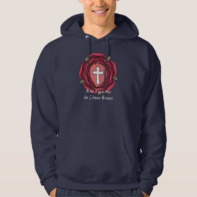 Rosicrucian Emblem, Mia Victoria in Cruce Rosea Hoodie (Front)