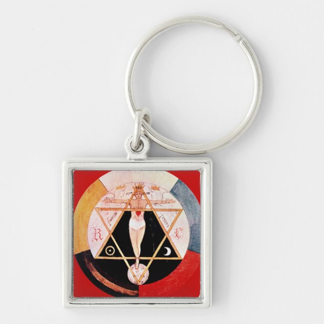 Rosicrucian symbol of the Hermetic Order Key Ring (Front)