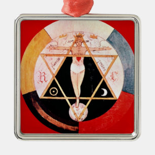 Rosicrucian symbol of the Hermetic Order Metal Tree Decoration