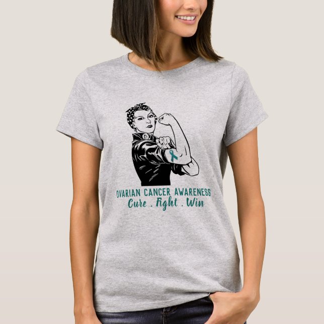 Rosie Fights Ovarian Cancer T-Shirt (Front)