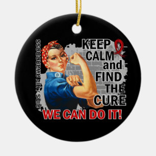 Rosie Keep Calm AIDS Ceramic Tree Decoration