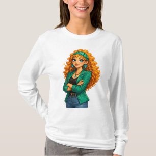 Rosie Max Cartoon Girl T-Shirt – Cute Orange Curly