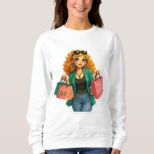 Rosie Max Cartoon Girl T-Shirt – Cute Orange Curly Sweatshirt