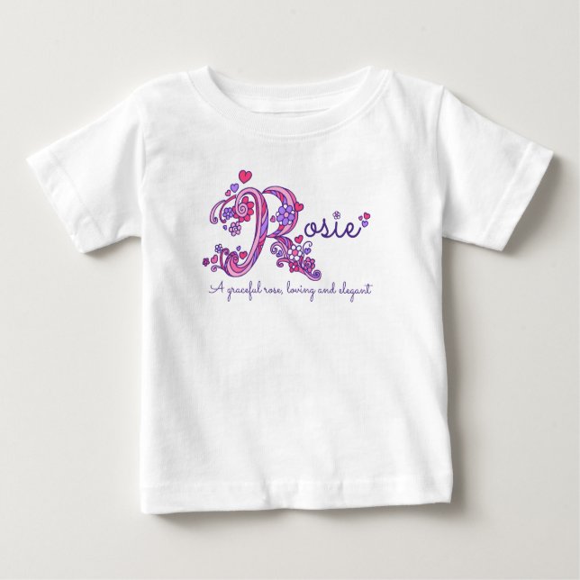 Rosie name and meaning baby girls clothing baby T-Shirt (Front)