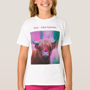 "Rosie of the Highlands" – Highland Cow Portrait T-Shirt