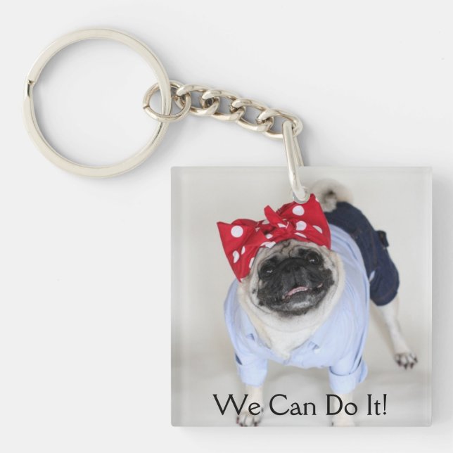 Rosie Pug Riveter Key Chain (Front)