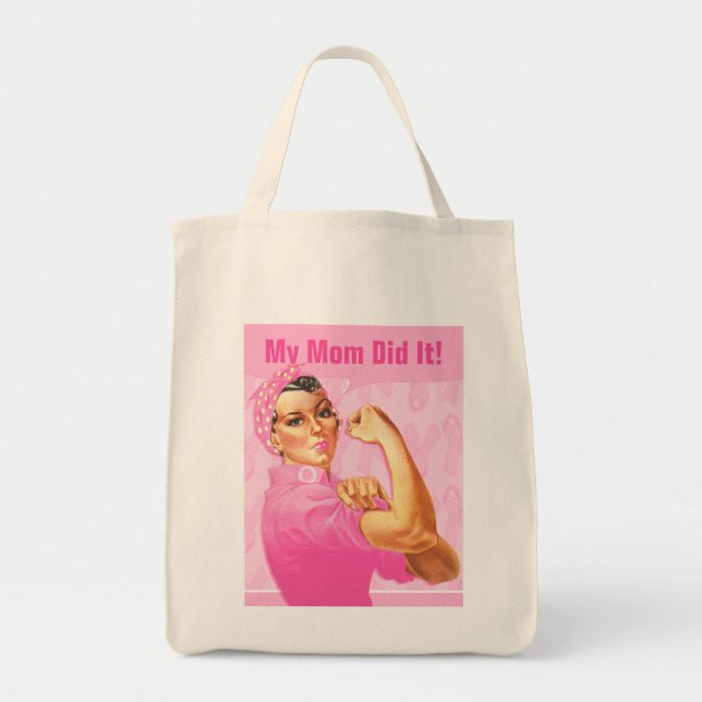 Rosie Riveter Custom Cancer Tote Bag (Front)