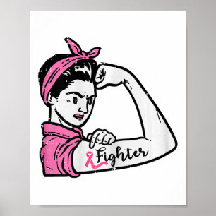 Rosie Riveter Fight Fighting Breast Cancer Awarene Poster
