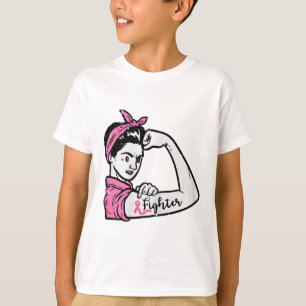Rosie Riveter Fight Fighting Breast Cancer Awarene T-Shirt