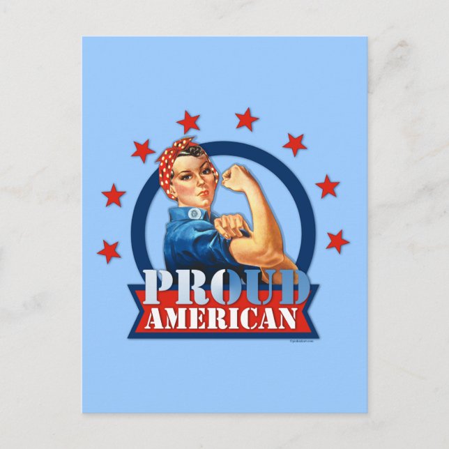 Rosie Riveter Proud American Postcard (Front)