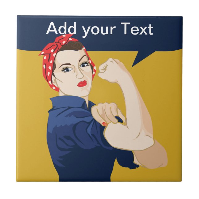 Rosie Riveter Strong Woman Tile (Front)