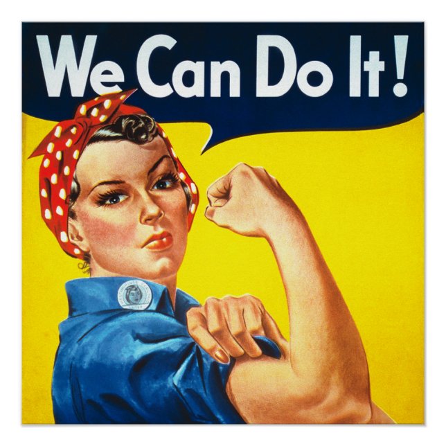Rosie Riveter Vintage Propaganda Poster (Front)