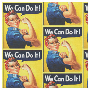 Rosie Riveter. We can do it! Feminism. Vintage Fabric