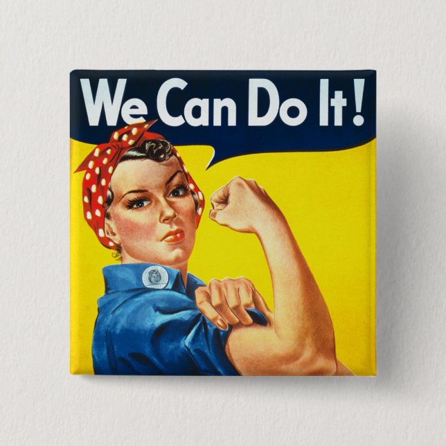 Rosie The Riveter 15 Cm Square Badge (Front)