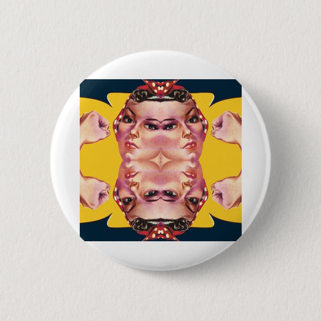 rosie the riveter 6 cm round badge (Front)